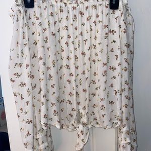 Hollister off the shoulder flower crop top!